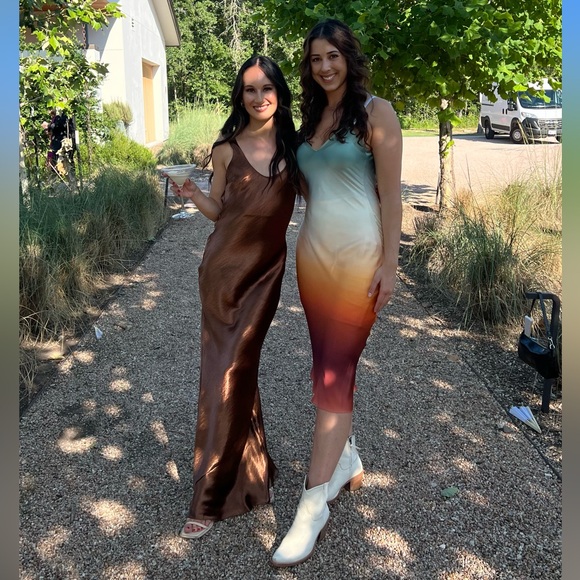 Fe Noel Bella Ombré Satin Midi Slip Dress - Picture 6 of 6